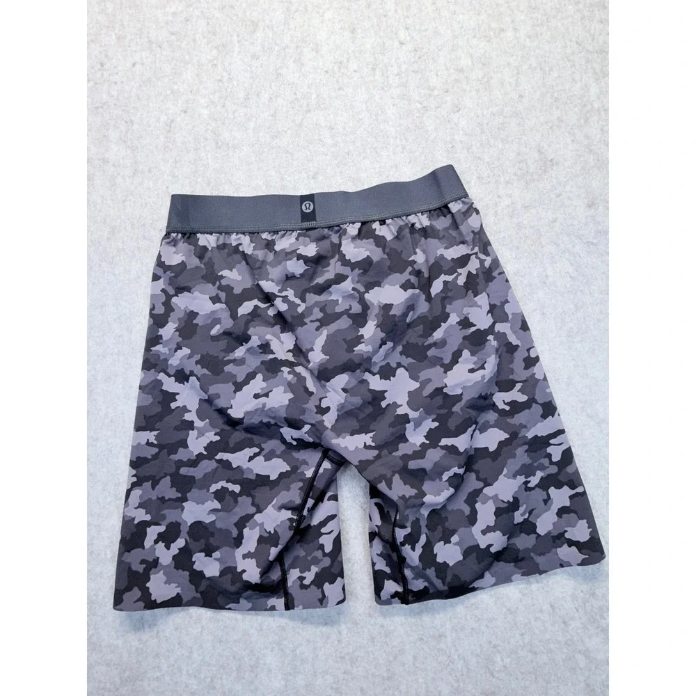Lululemon Boxer Briefs Men Large‎ Gray Camo Always In Motion Long 7